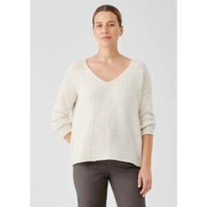 Eileen  Fisher  ivory tunic top size Large